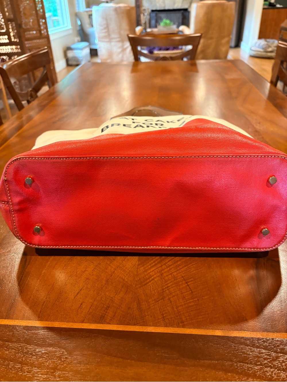 Kate Spade Cream and Red 'Eat Cake For Breakfast' XL Tote - Picture 12 of 16